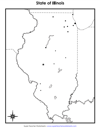 Illinois Worksheets - Blank State Map Illinois Worksheets - Blank State Map