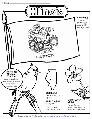 Illinois Worksheets - State Symbols