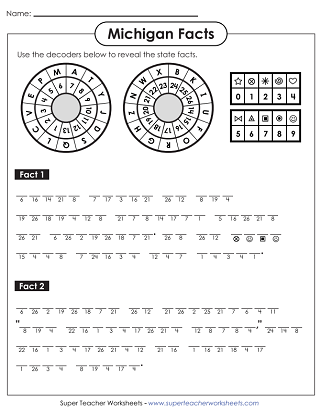 State of Michigan Worksheets - Puzzle
