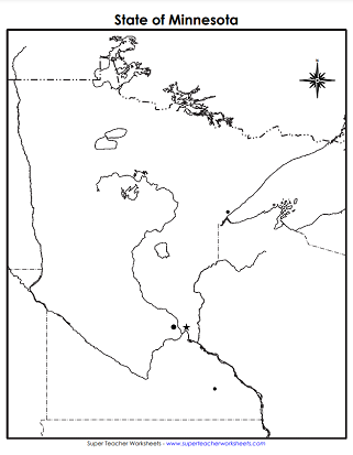 Minnesota Worksheets - Blank Map