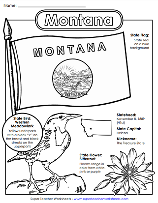 Montana Worksheets - State Symbols