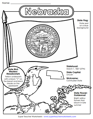 Nebraska Worksheets - State Symbols