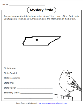 State of Tennessee Worksheets