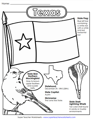 State of Texas - Worksheets
