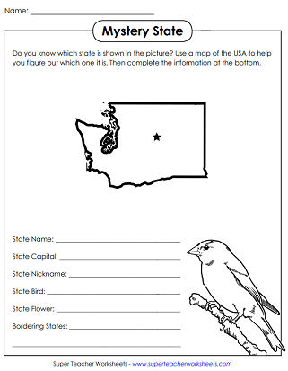 State of Washington Printable Worksheets
