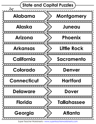50 States Worksheets