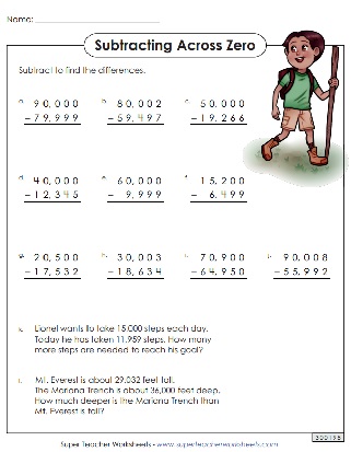5-Digit Subtraction Worksheet