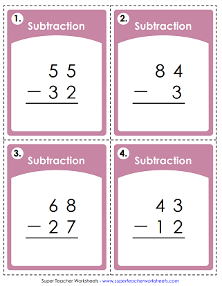 Subtraction Task Cards