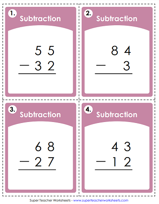 Subtraction Task Cards Subtraction Task Cards