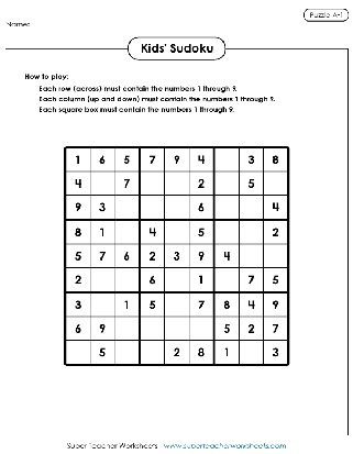 Free Printable Sudoku Puzzles for kids  Sudoku puzzles, Sudoku, Sudoku  printable