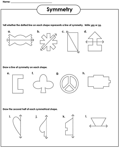 Symmetry Worksheets