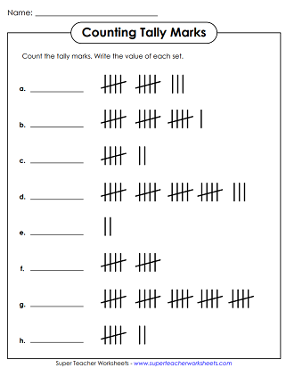 Counting Tally Marks Worksheet