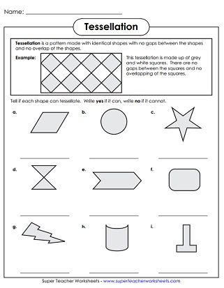 tessellation worksheets