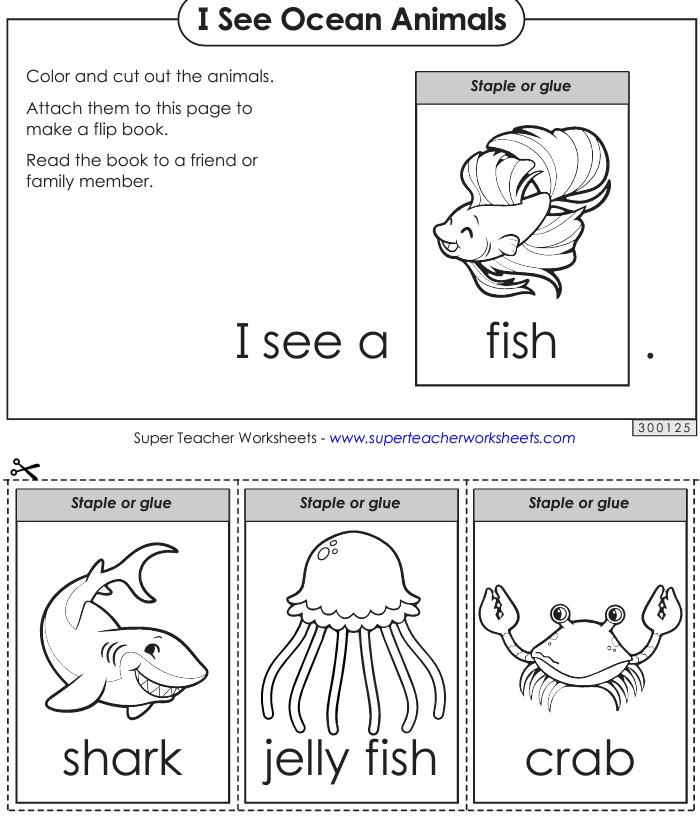 Sea Animals Worksheets