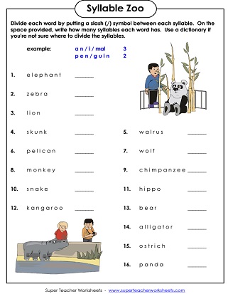 Syllable Worksheets