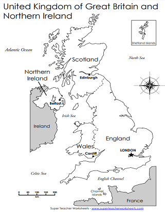 United Kingdom - Labeled Map