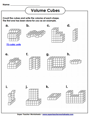 Volume Cubes - Worksheets