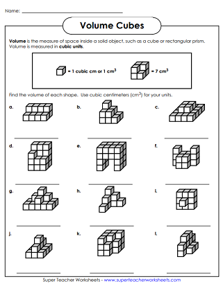 Volume Worksheets - Cubes