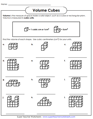 Volume Cubes - Worksheets