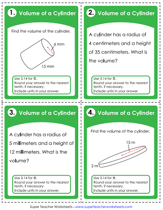 Volume Task Cards (Printable)