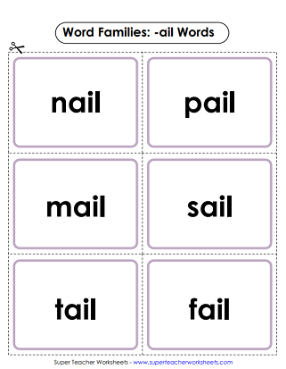 Flashcards - Word Families (-ail)