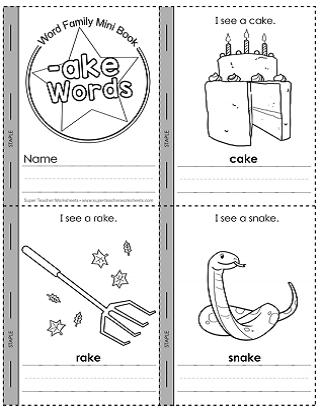 Word Family Mini-book (-ake) Word Family Mini-book (-ake)