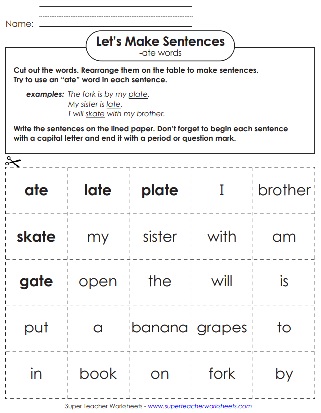 Learning Center: -ate Words