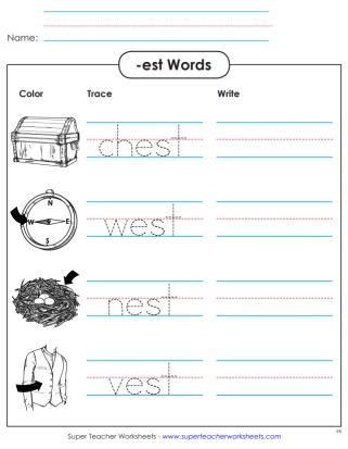 -est Word Family Printables