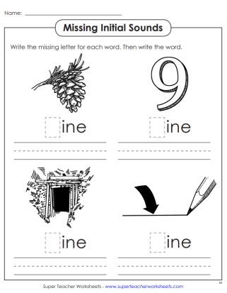 Word Family Activities -ine