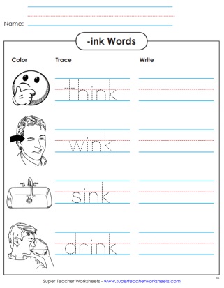 Printable Word Family Worksheets