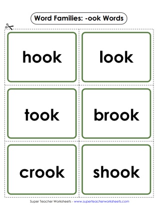 OOK Word Family Flash Cards