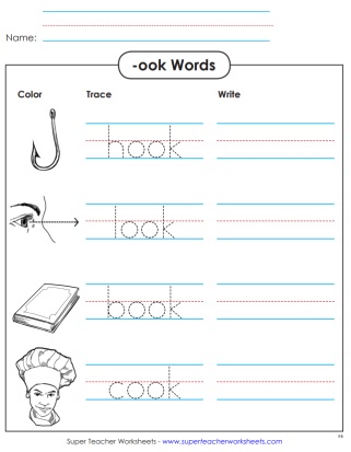 -ook Word Family Worksheet