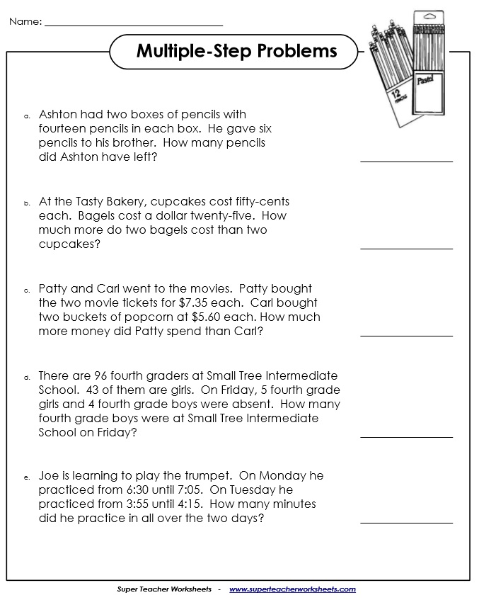 2 step word problems 6th grade