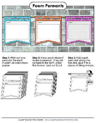 Poetry Pennants Classroom Display Worksheet Poetry Pennants Classroom Display Worksheet