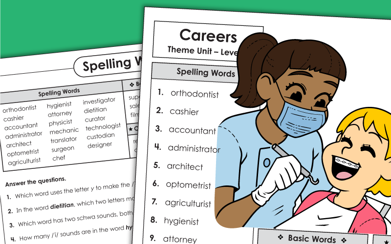 Careers: Spelling Grade 6