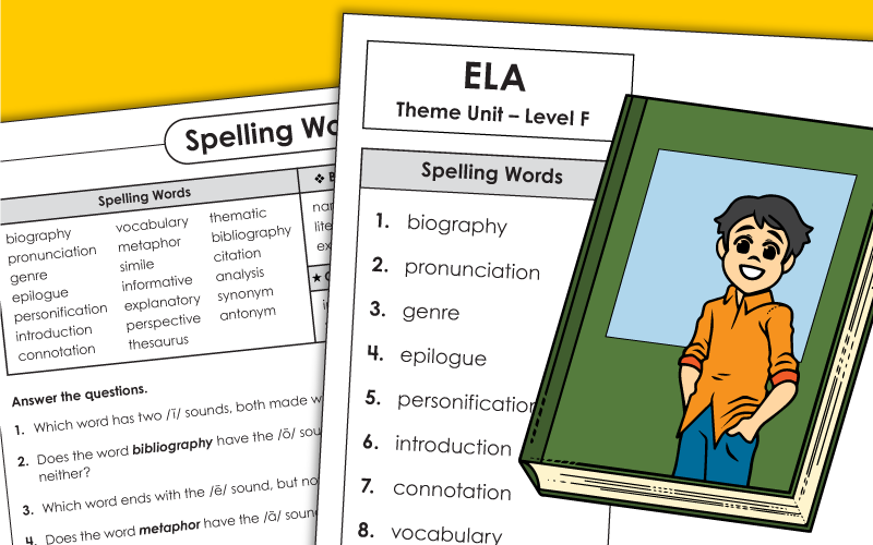 ELA Words: Spelling Grade 6