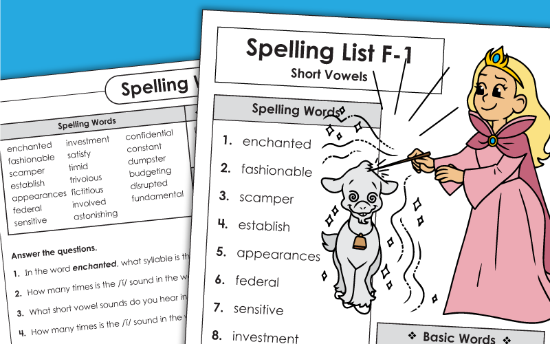 6th Grade Spelling Worksheets