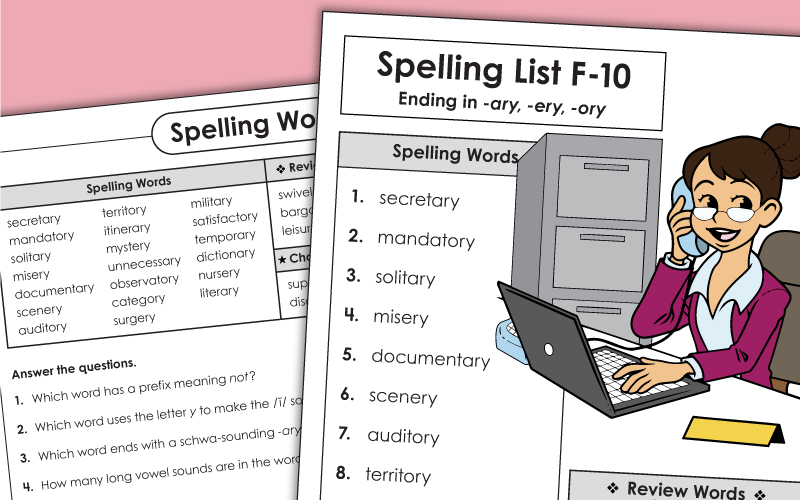 spelling f10 Worksheets