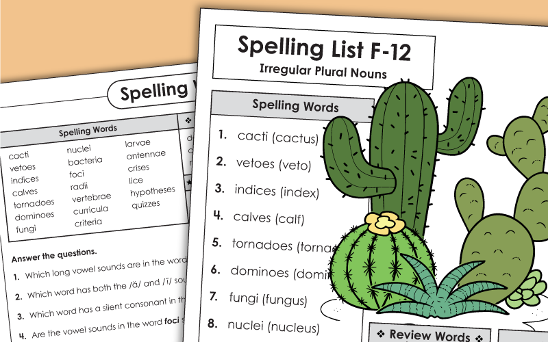 spelling f12 Worksheets