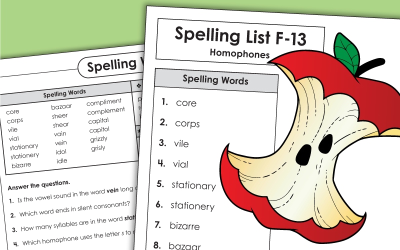 spelling f13 Worksheets
