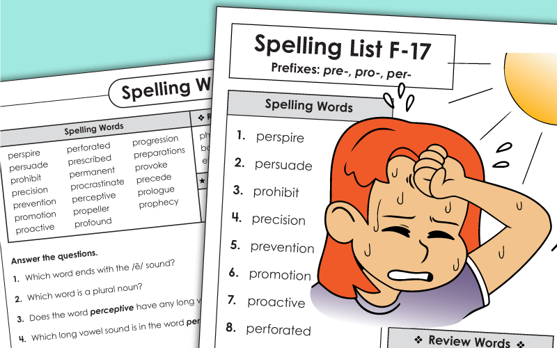 spelling f17 Worksheets