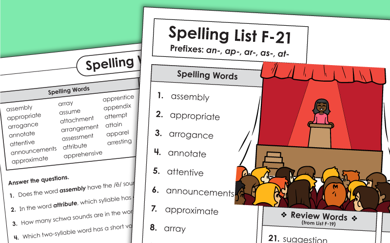 spelling f21 Worksheets