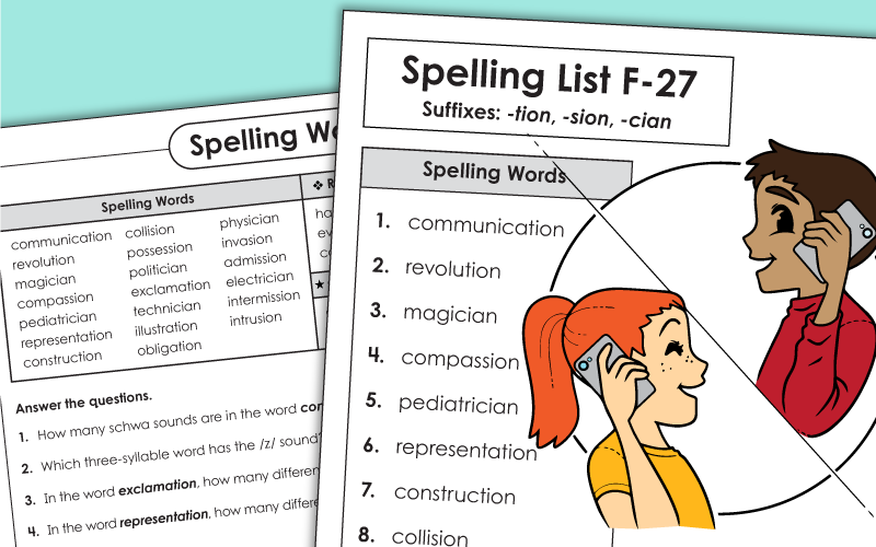 spelling f27 Worksheets