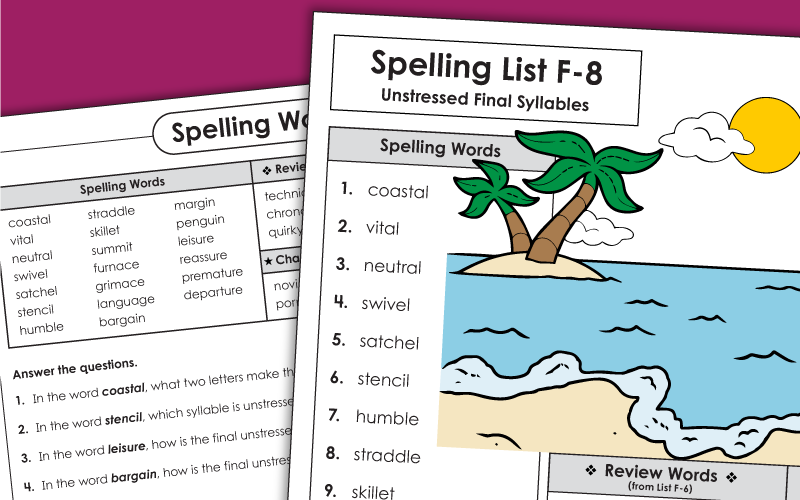 spelling f8 Worksheets