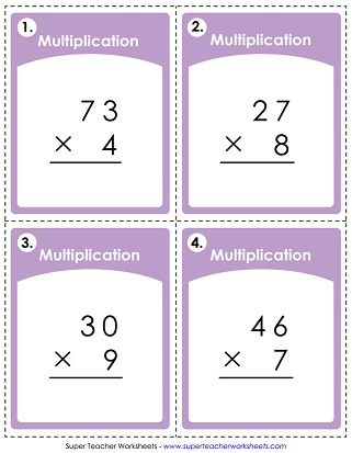 Multiplication Task Cards (Printable)
